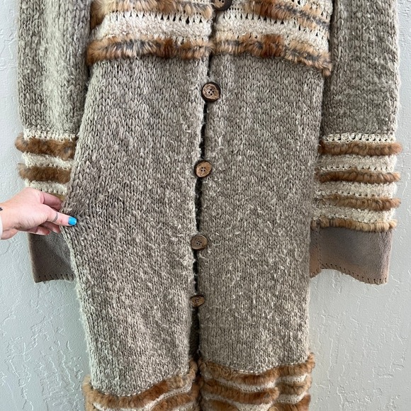 Christian Dior by John Galliano Vintage Fall 2000 Yak Cashmere Knit + Fur Coat - Picture 11 of 13